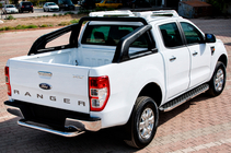 Ford Ranger 2011–2022 гг. Боковые Подножки BlackLine (2 шт, Алюминий) фото 1