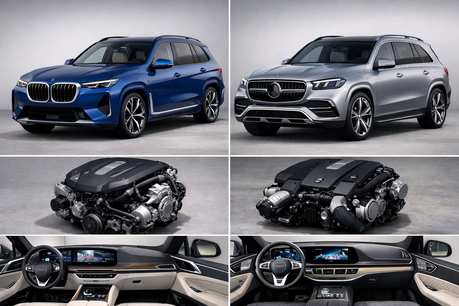 BMW X7 2027 vs Mercedes-Benz GLS 2027: цена, двигатели, салон и что лучше
