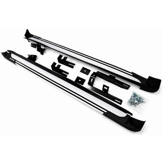 Боковые пороги OEM V4 Silver (2016-2018, 2 шт, алюминий) Toyota Rav 4 2013-2018 гг. фото 3