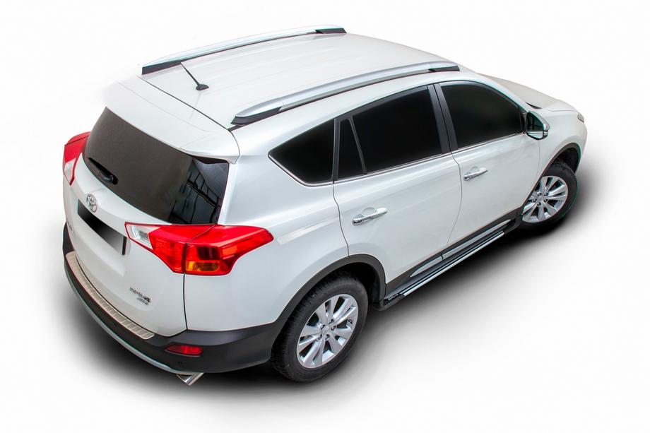 Toyota Rav 4 2013-2018 гг. Боковые пороги OEM V4 Silver (2016-2018, 2 шт, алюминий) Фото 8