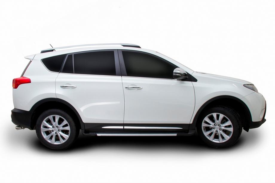 Toyota Rav 4 2013-2018 гг. Боковые пороги OEM V4 Silver (2016-2018, 2 шт, алюминий) Фото 7