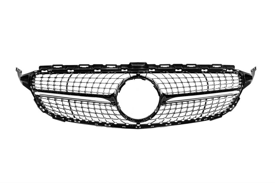 Mercedes C-class W205 2014-2021 гг. Передняя решётка Diamond Black (для Avantgarde/AMG-Line/C43 AMG) 2014-2021, без камеры Фото 1