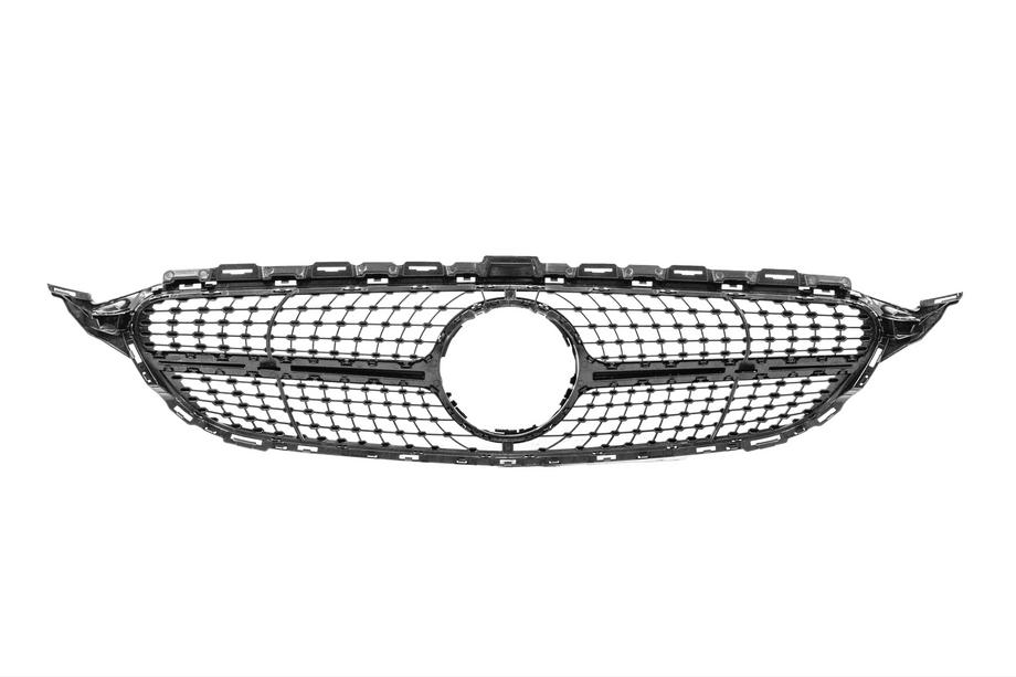 Mercedes C-class W205 2014-2021 гг. Передняя решётка Diamond Black (для Avantgarde/AMG-Line/C43 AMG) 2014-2021, без камеры Фото 5