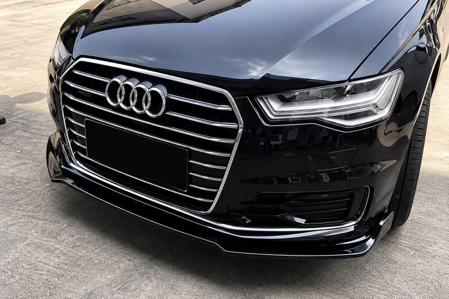 Audi A6 C7 2011–2018 гг. Накладка на передний бампер lip (для Base 2014-2018, ABS) Фото 1