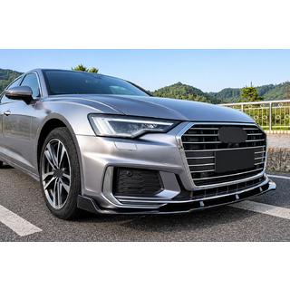 Накладка lip на передний бампер (для 2018-2023, ABS) Audi A6 C8 2018–2025 гг.
