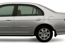 Honda Civic Sedan VII 2001-2006 гг. Хромированные Накладки на Ручки (8 шт, Пластик) фото 1