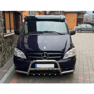 Козырек на лобовое стекло (черный глянец, 5мм) Mercedes Vito W639 2004-2014 гг. фото 4