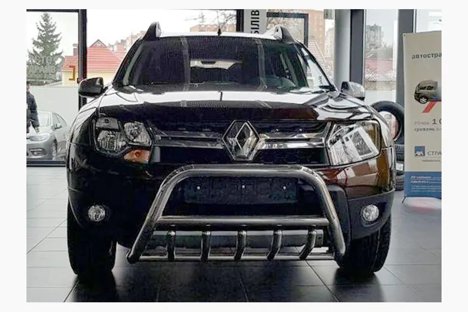Renault Duster 2008–2017 гг. Защита переднего бампера без надписи WT003 (нержавейка) Фото 3