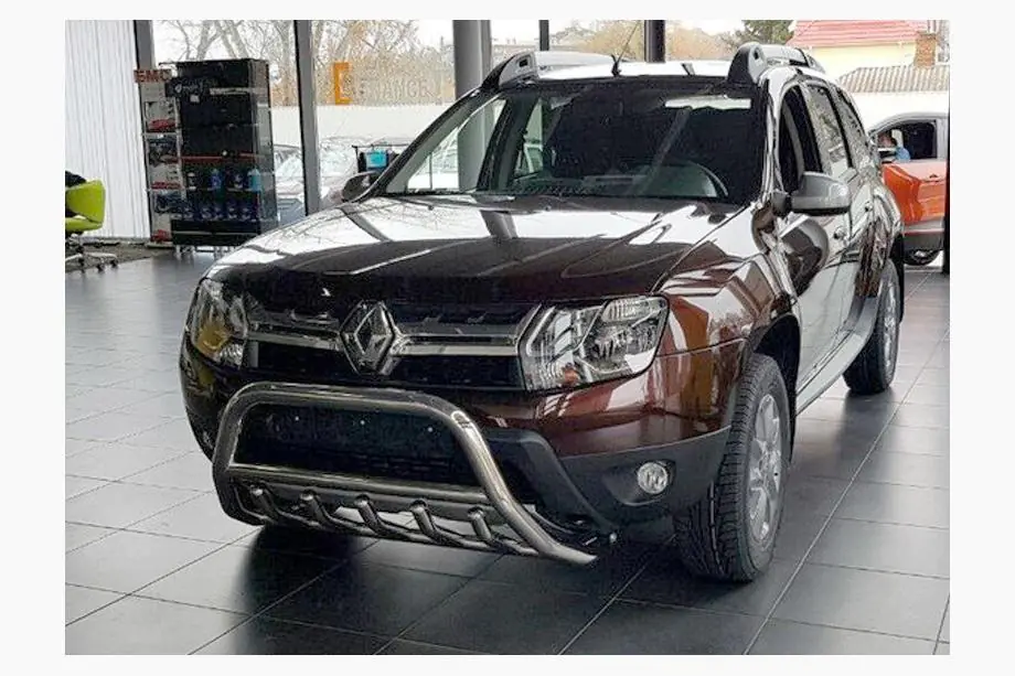 Renault Duster 2008–2017 гг. Защита переднего бампера без надписи WT003 (нержавейка) Фото 5