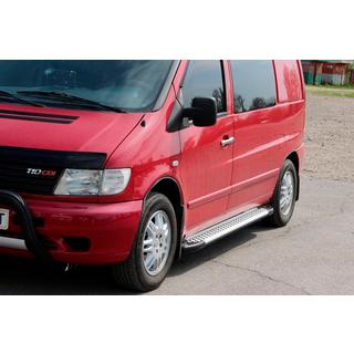 Боковые Подножки Allmond Grey (2 шт., Алюминий) Mercedes Vito W638 1996-2003 гг. фото 3