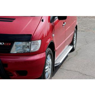 Боковые Подножки Allmond Grey (2 шт., Алюминий) Mercedes Vito W638 1996-2003 гг. фото 4