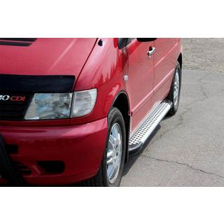 Боковые Подножки Allmond Grey (2 шт., Алюминий) Mercedes Vito W638 1996-2003 гг. фото 1