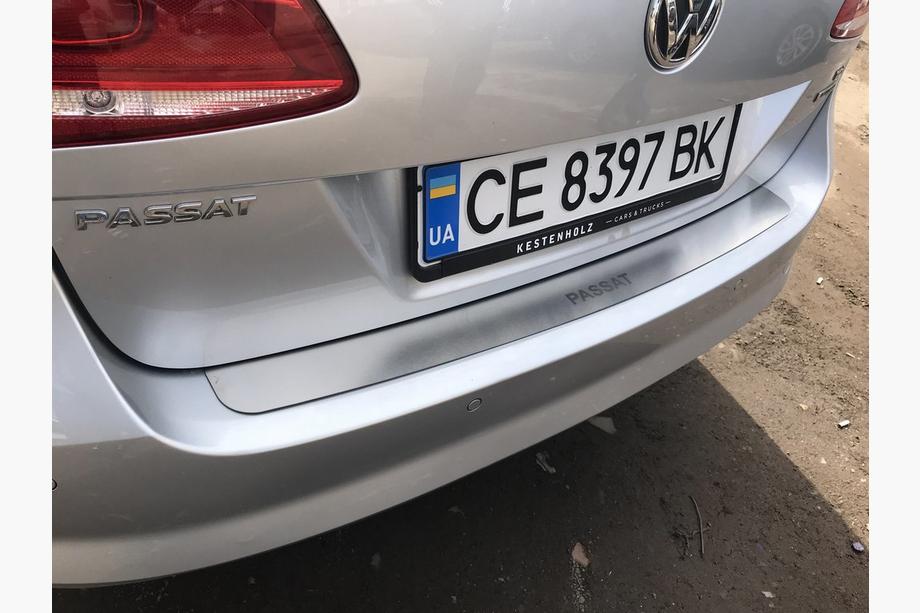 Volkswagen Passat B7 2012-2015 гг. Накладка на задний бампер Nataniko (нержавейка) Универсал Фото 5