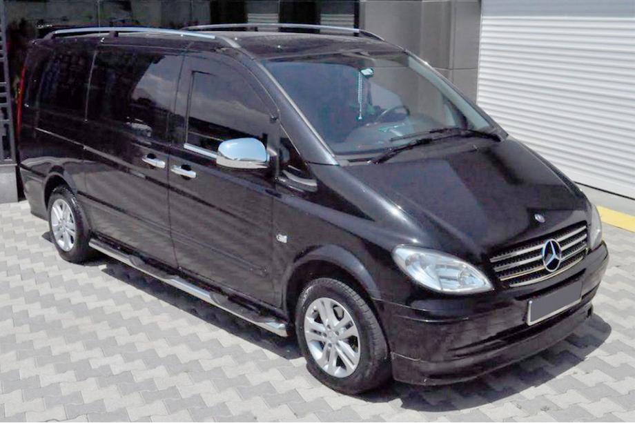 Mercedes Vito W639 2004-2014 гг. Боковые трубы (2 шт., нержавейка) d70, короткая/средняя база (L1/L2) Image