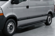 Nissan Interstar 2002-2010 гг. Боковые Подножки Allmond Black (2 шт., Алюминий) фото 1