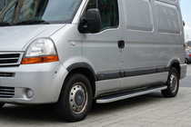 Nissan Interstar 2002-2010 гг. Боковые Подножки Tayga (2 шт., Алюминий) фото 1