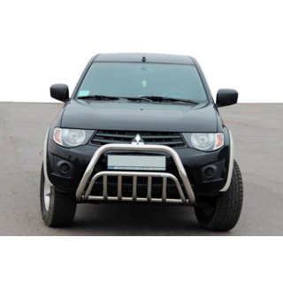 Защита переднего бампера (нерж. сталь) Mitsubishi L200 2006-2015 гг. фото 1