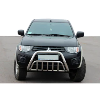 Защита переднего бампера (нерж. сталь) Mitsubishi L200 2006-2015 гг. фото 1