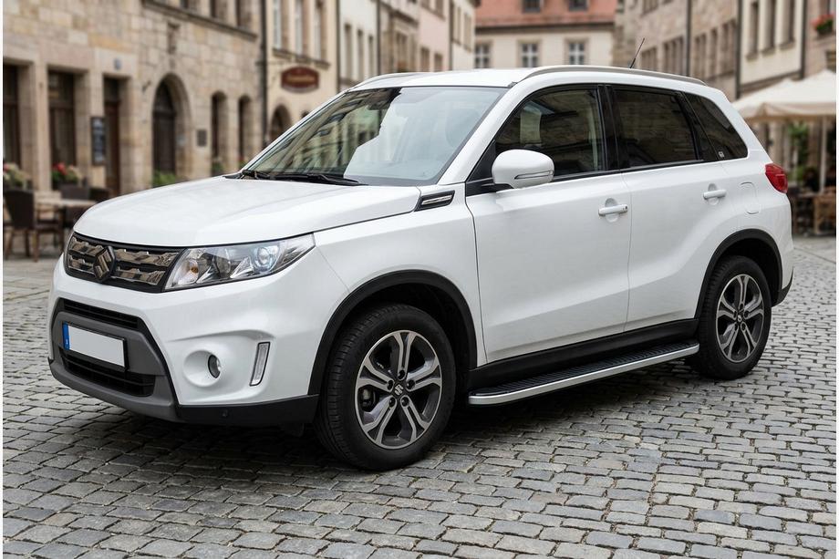 Suzuki Vitara 2015- гг. Боковые Подножки Tayga Grey (2 шт., Алюминий) Image