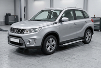 Suzuki Vitara 2015- гг. Боковые пороги Allmond Grey (2 шт., алюминий) фото 1