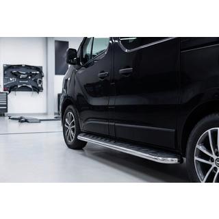 Боковые Подножки Maydos V1 (2 шт., Алюминий и Нержавейка) Opel Vivaro 2015-2019 гг. фото 1