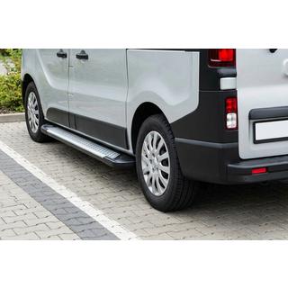 Боковые пороги Allmond Grey (2 шт., алюминий) Opel Vivaro 2015-2019 гг. фото 1
