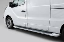 Opel Vivaro 2015-2019 гг. Боковые Подножки Allmond White (2 шт., Алюминий) фото 1