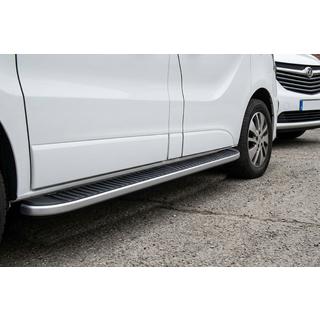 Боковые Подножки Tayga Black (2 шт., Алюминий) Renault Trafic 2015- гг. фото 1