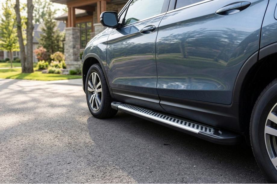 Honda Pilot 2015-2022 гг. Боковые Подножки Line (2 шт., Алюминий) Image