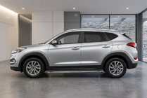 Hyundai Tucson TL 2016-2021 гг. Боковые Подножки Maydos V1 (2 шт., Алюминий и Нержавейка) фото 1