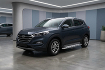 Hyundai Tucson TL 2016-2021 гг. Боковые Подножки Maydos V2 (2 шт., Алюминий и Нержавейка) фото 1