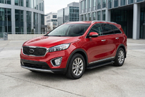 Kia Sorento III UM 2014-2020 гг. Боковые Подножки Allmond Black (2 шт., Алюминий) фото 1
