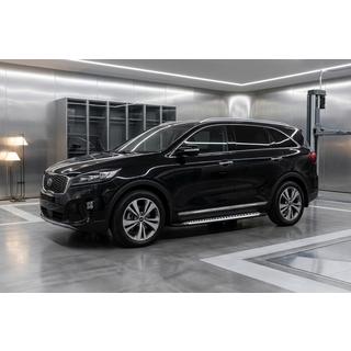 Боковые Подножки Line (2 шт., Алюминий) Kia Sorento III UM 2014-2020 гг. фото 1