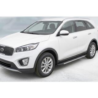 Боковые Подножки Duru (2 шт., Алюминий) Kia Sorento III UM 2014-2020 гг. фото 1