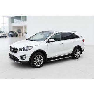 Боковые Подножки Maydos V1 (2 шт., Алюминий и Нержавейка) Kia Sorento III UM 2014-2020 гг. фото 1