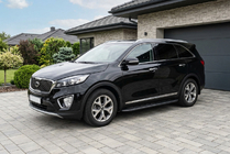 Kia Sorento III UM 2014-2020 гг. Боковые пороги Bosphorus Black (2 шт., алюминий) фото 1