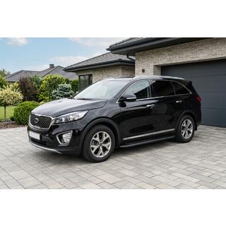 Боковые пороги Bosphorus Black (2 шт., алюминий) Kia Sorento III UM 2014-2020 гг. фото 1