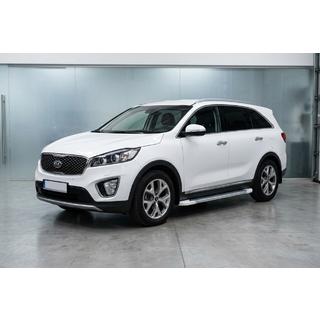 Боковые Подножки Allmond White (2 шт., Алюминий) Kia Sorento III UM 2014-2020 гг. фото 1