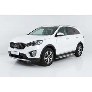 Боковые Подножки Maydos V2 (2 шт., Алюминий и Нержавейка) Kia Sorento III UM 2014-2020 гг. фото 1