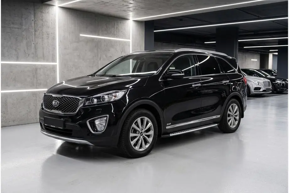 Kia Sorento III UM 2014-2020 гг. Боковые пороги Bosphorus Grey (2 шт., алюминий) Image
