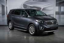 Kia Sorento III UM 2014-2020 гг. Боковые Подножки BlackLine (2 шт., Алюминий) фото 1