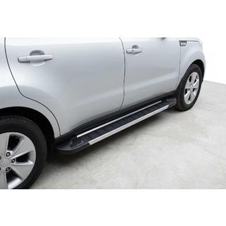 Боковые пороги RedLine V1 (2 шт., алюминий) Kia Soul II 2013-2018 гг. фото 1