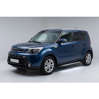 Боковые Подножки Line (2 шт., Алюминий) Kia Soul II 2013-2018 гг. фото 1