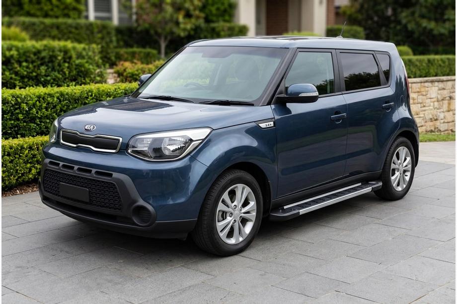 Kia Soul II 2013-2018 гг. Боковые Подножки Duru (2 шт., Алюминий) Image