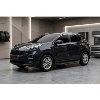 Боковые Подножки Allmond Black (2 шт., Алюминий) Kia Sportage 2015-2021 гг. фото 1