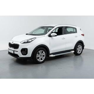 Боковые Подножки Allmond White (2 шт., Алюминий) Kia Sportage 2015-2021 гг. фото 1