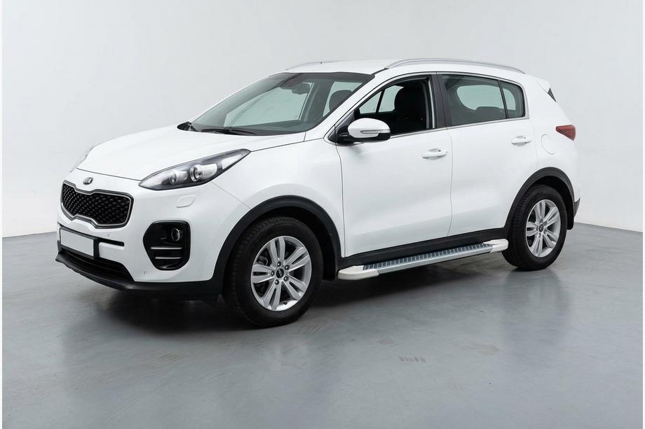 Kia Sportage 2015-2021 гг. Боковые Подножки Allmond White (2 шт., Алюминий) Фото 1