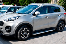 Kia Sportage 2015-2021 гг. Боковые Подножки Maydos V2 (2 шт., Алюминий и Нержавейка) фото 3
