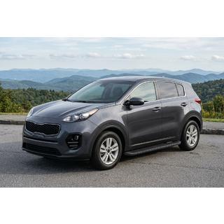 Боковые Подножки Tayga Black (2 шт., Алюминий) Kia Sportage 2015-2021 гг. фото 1