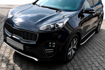 Kia Sportage 2015-2021 гг. Боковые Подножки BlackLine (2 шт., Алюминий) фото 1